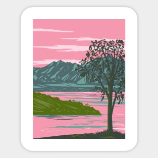 Lake Havasu in California and Arizona USA WPA Art Poster Sticker